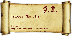 Friesz Martin névjegykártya