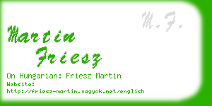 martin friesz business card